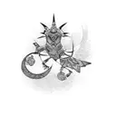 ukrainian embroidery with tryzub tattoo design idea