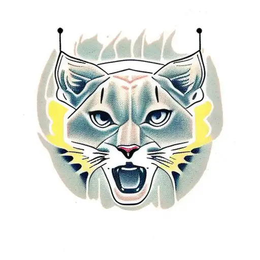 puma de lado tattoo design idea