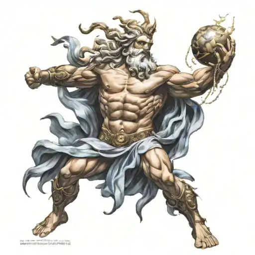zeus killing titans with thunder bolt  tattoo design idea