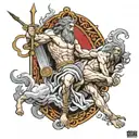 realism zeus killing titans with thunder tattoo design idea