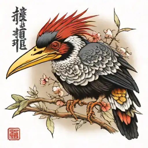 hornbill tattoo design idea