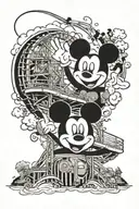 rollercoaster, Mickey Mouse, Lego, musicals tattoo design idea