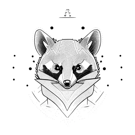 trash panda tattoo design idea