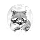 trash panda tattoo design idea