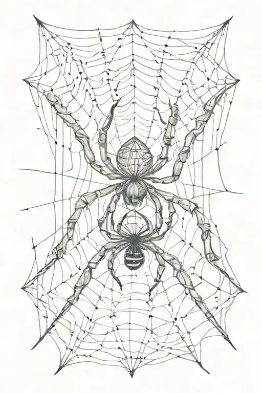 spider weaving a web tattoo design idea