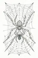 spider weaving a web tattoo design idea