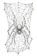 spider weaving a web tattoo design idea