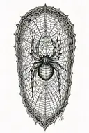 spider and web tattoo design idea