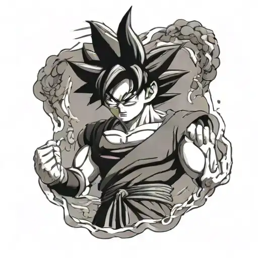 goku ultra instinct tattoo design idea