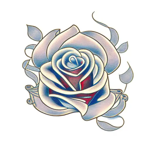 name banner 2 roses 2 robins tattoo design idea
