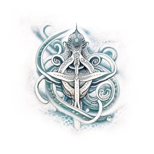 virgo octopus  sea sleave tattoo design idea