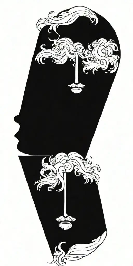 greek gods faces connected tattoo design idea