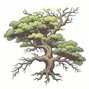 Oak tree tattoo design idea