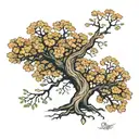 Oak tree tattoo design idea