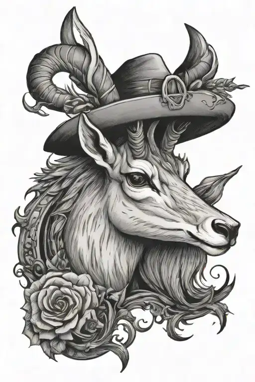 gazelle witch  tattoo design idea
