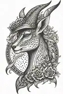 gazelle witch tattoo design idea
