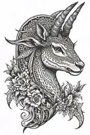 gazelle witch tattoo design idea