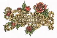 Infinity symbol with the name 'Bradley' written in it tattoo design idea