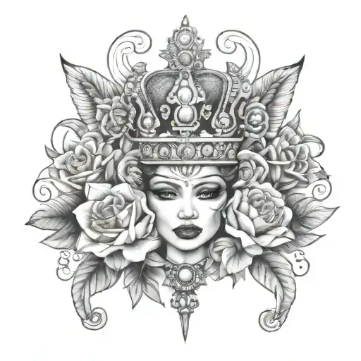 bbc Latin queen tattoo design tattoo design idea