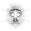 A welder's mask with sparks flying out, forming a silhouette of a bike tattoo design idea