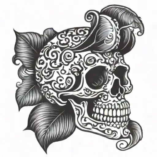 A Mexican skull with the word "Siciliano"  tattoo design idea