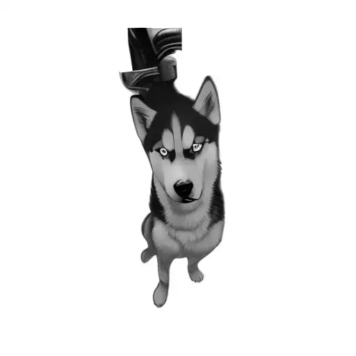 a husky dog tattoo design idea