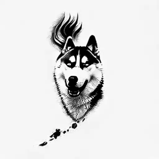 a husky dog tattoo design idea