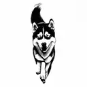 a husky dog tattoo design idea