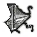 the Golden Gate Bridge, with a Bay Area street sign   tattoo design idea