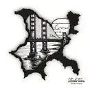 the Golden Gate Bridge, with a Bay Area street sign   tattoo design idea