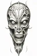 dark alien tattoo design idea