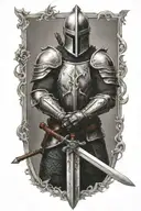 mid evil knight holding a sword tattoo design idea