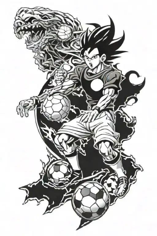 soccer & dragon ball z & army & travel tattoo design idea