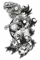 soccer & dragon ball z & army & travel tattoo design idea