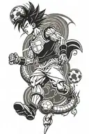 soccer & dragon ball z & army & travel tattoo design idea
