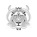 lion eating snake tattoo design idea