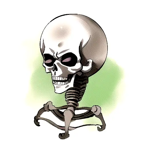 Luffy from one piece as a skeleton tattoo design idea