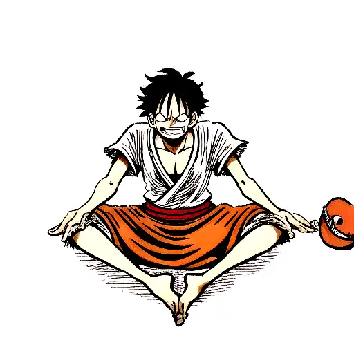 luffy becoming king of the pirates tattoo design idea