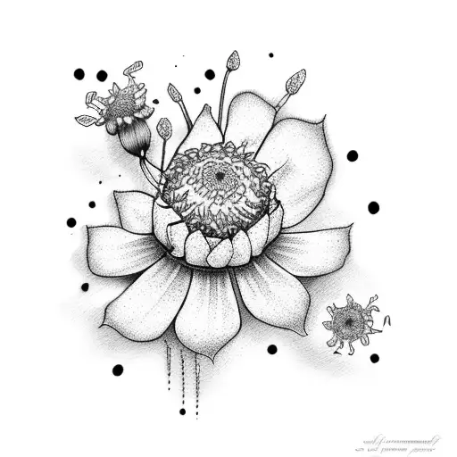 corn flower tattoo design idea