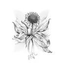 corn flower tattoo design idea