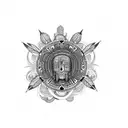 tribal tattoo integrating Native American symbols of strength, family, courage, protection, good luck, positive energy tattoo design idea