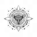 tribal tattoo integrating Native American symbols of strength, family, courage, protection, good luck, positive energy tattoo design idea