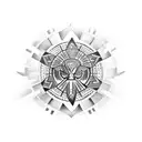 tribal tattoo integrating Native American symbols of strength, family, courage, protection, good luck, positive energy tattoo design idea