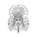 tribal tattoo integrating Native American symbols of strength, family, courage, protection, good luck, positive energy tattoo design idea