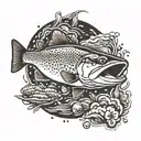 brown trout tattoo design idea