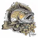 brown trout tattoo design idea