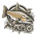 brown trout tattoo design idea