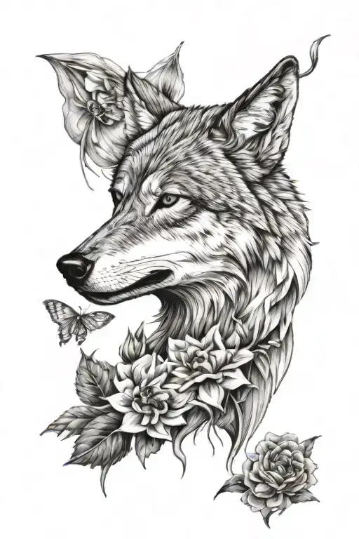 wolf phinex November birth flower  still I rise rebirth  tattoo design idea