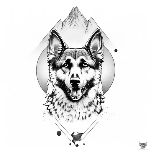 Hills, Owl, Scotland,German Shepherd, tattoo design idea