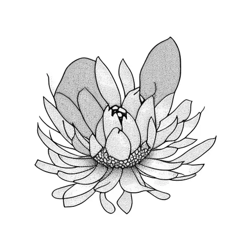 floral Japanese magnolia and aster  tattoo design idea